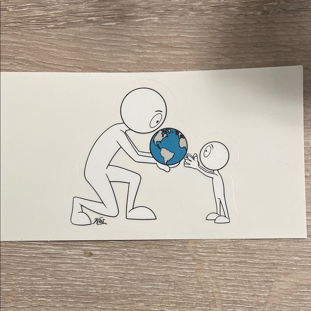Parent Gifting the Word to Child Sticker by Street Artist Kai